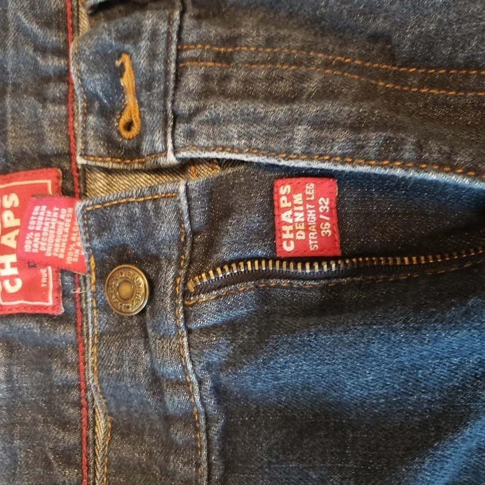 Chaps Blue Denim Straight Leg Fit Men's Jeans Size 36 x 32